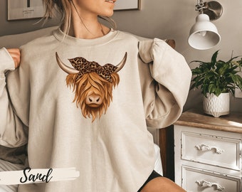 Highland Cow Sweatshirt,Highland Cow Gifts for Her, Highland Cow Shirt