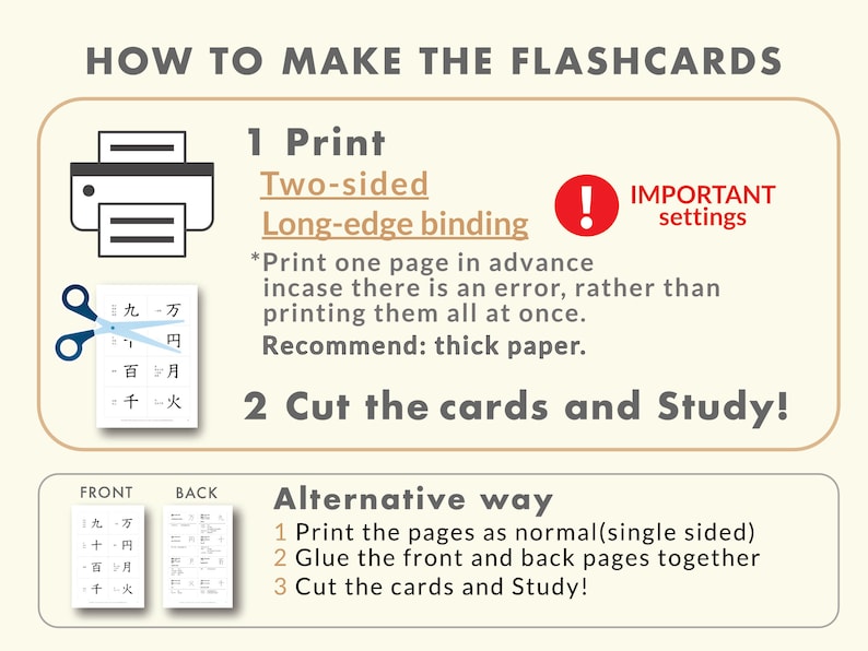 Japanese Kanji Flashcards for Beginners JLPT N5 Level Etsy