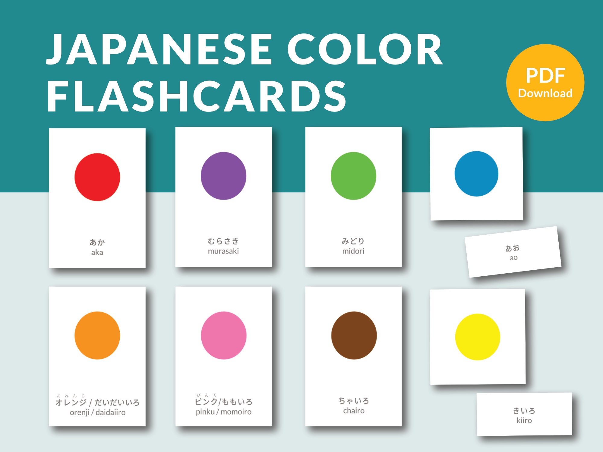 Japanese Color Flashcards at Doris Bourquin blog