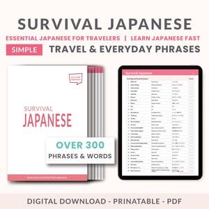 PDF de sobrevivência em japonês, aprenda palavras e frases fáceis em japonês para viajar, viaje para o Japão