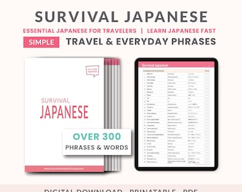 Survival Japanese PDF, Learn Easy Travel Japanese Words and phrases, Travel to Japan