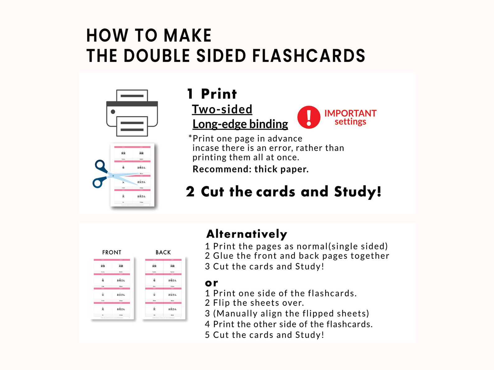 Japanese Vocabulary Flashcards PDF, Learn Japanese Family Words ...