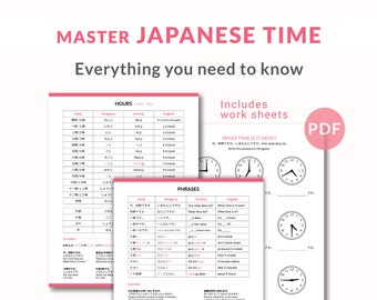 Japanese Time Workbook: Learn Time Expressions (Printable PDF)