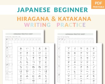 Japanische Hiragana-Katakana-Schreibpraxis