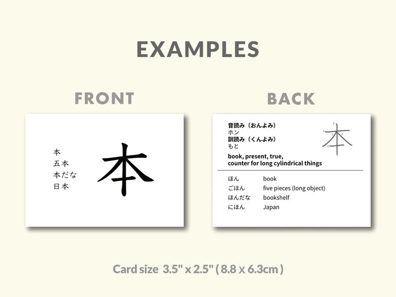 Japanese Kanji Flashcards for Beginners JLPT N5 Level Etsy