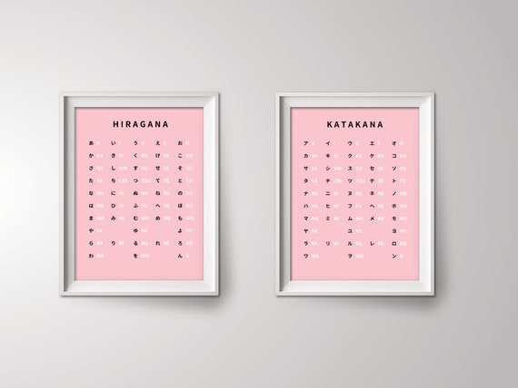 japanese alphabet hiragana katakana chart poster etsy ireland