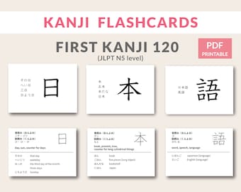 Japanese Kanji Flashcards for Beginners ( JLPT N5 Level