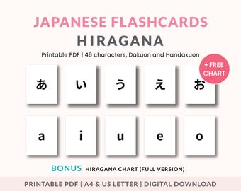 Japanese Hiragana Flashcards for Beginners (PDF)
