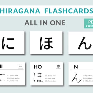 Study Japanese language, Hiragana Flashcards image 1