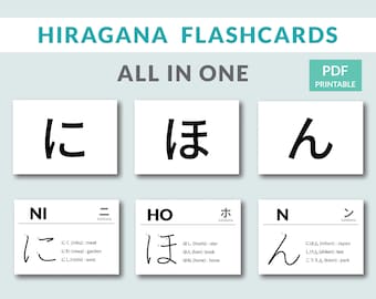 Bestudeer de Japanse taal, Hiragana Flashcards