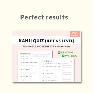 JLPT N5 Japanese Kanji Worksheets - Etsy