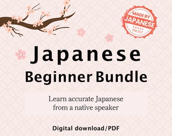 Pacchetto per principianti di lingua giapponese: Hiragana, Katakana, Kanji, vocabolario, flashcard e altro, download digitale PDF