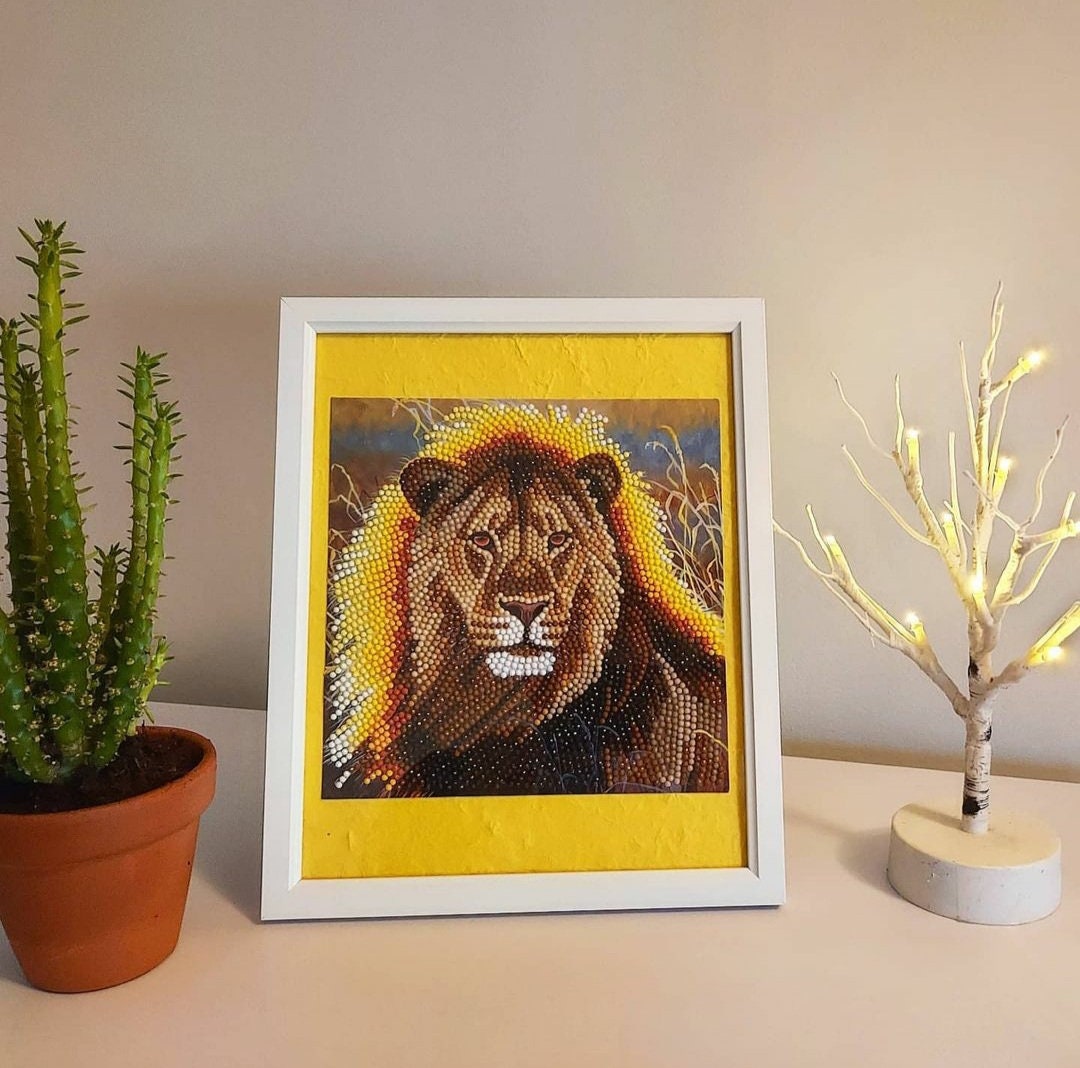 5D Diamond Art Lion Picture Frame Etsy