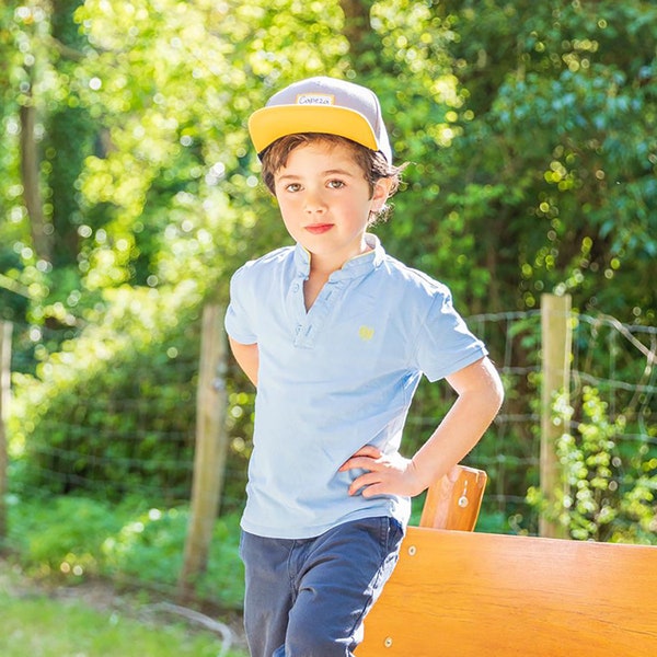 Casquette / Chapeau Snapback pour bébé, enfant, adulte / jaune et gris/ Capeza