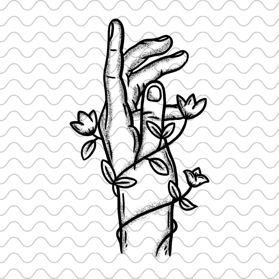 Hand and Flower Line PNG Bundle Design Png Print File for Sublimation