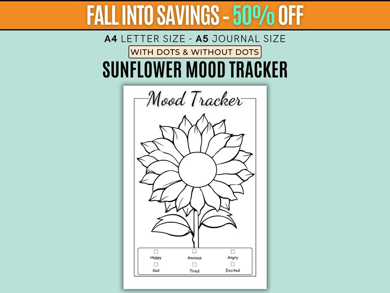 Sunflower Mood Tracker – PRINTABLE Journal Page - Succulent Mood ...
