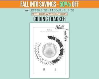 Coding Tracker | Druckbares Programmier-Tagebuch | Minimalistischer Habit Tracker | „Learn to Code“ Journal PDF