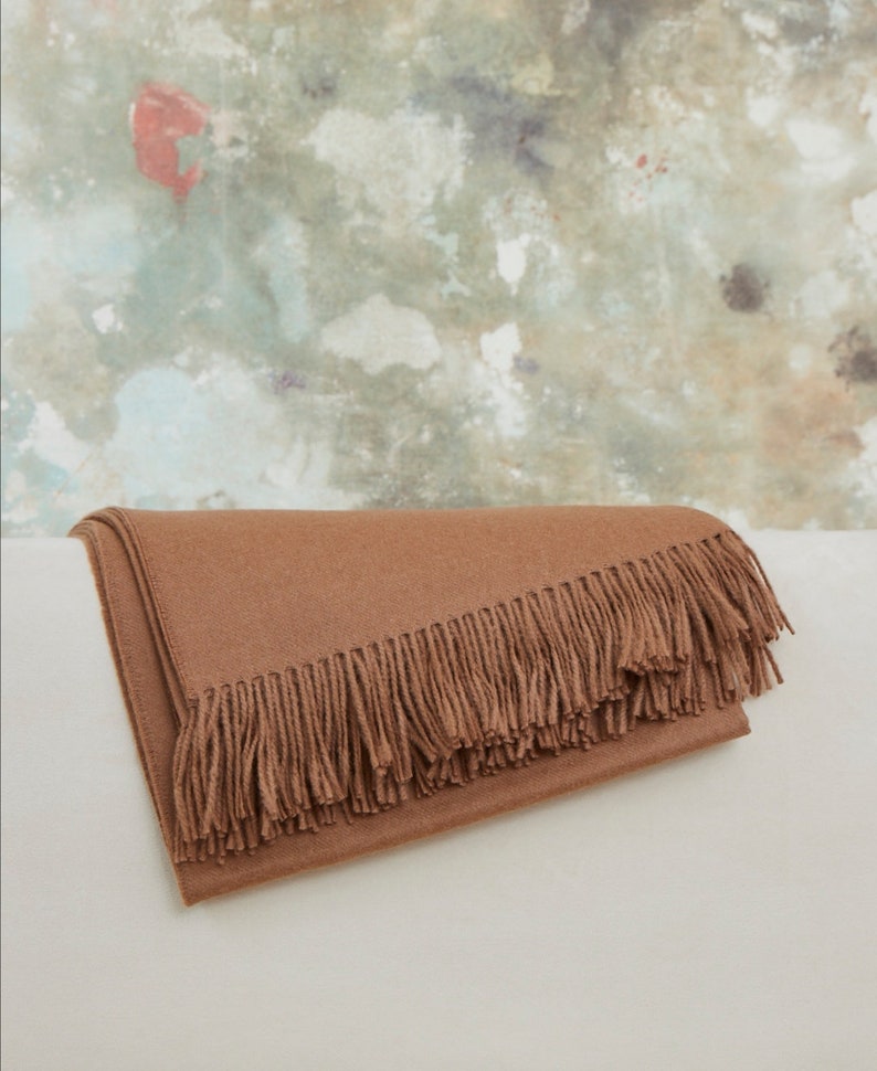 100 Baby Alpaca Blanket in Sand Very Soft Blanket Cozy Bedspread