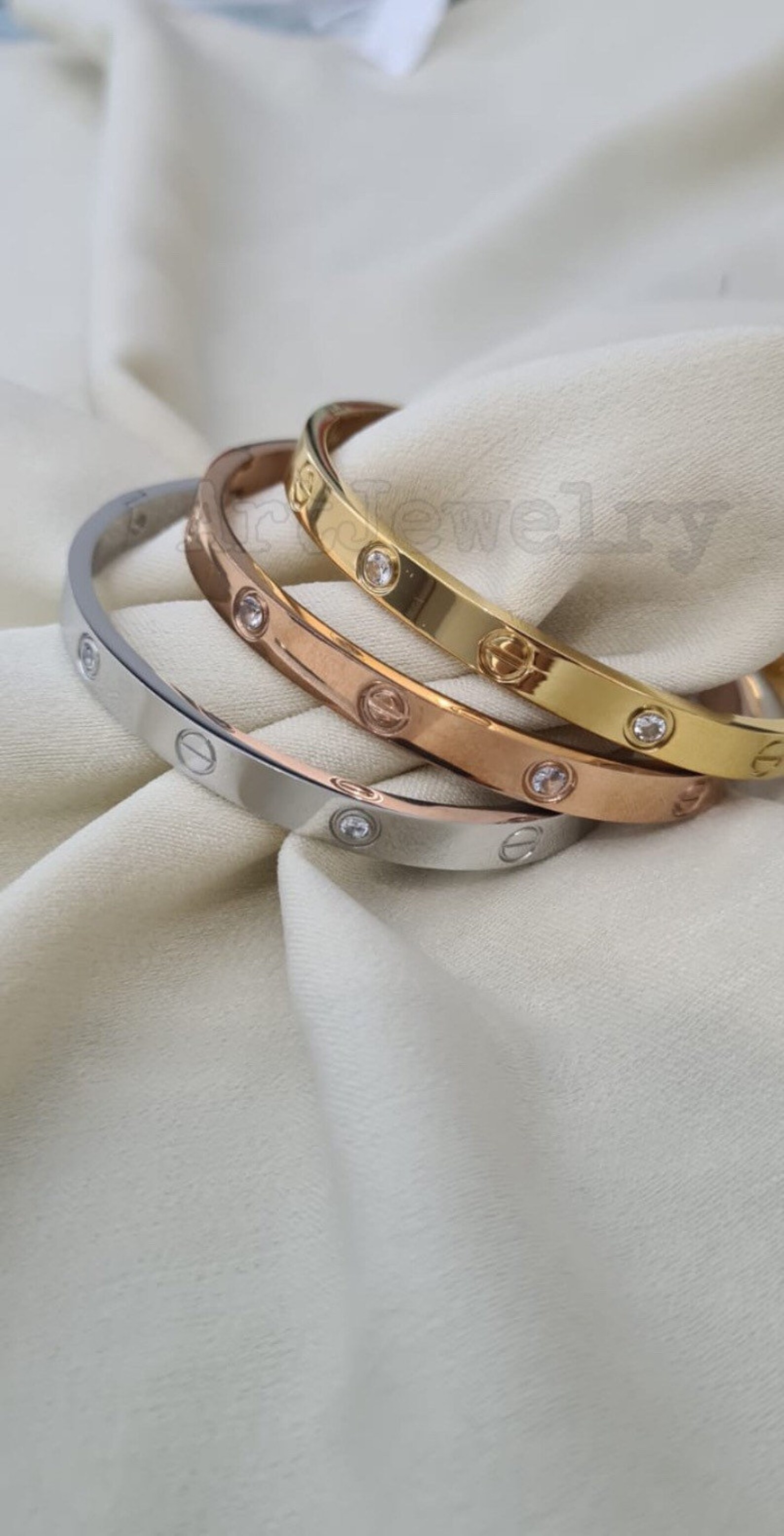 18K Gold Plated Love Bracelet Etsy