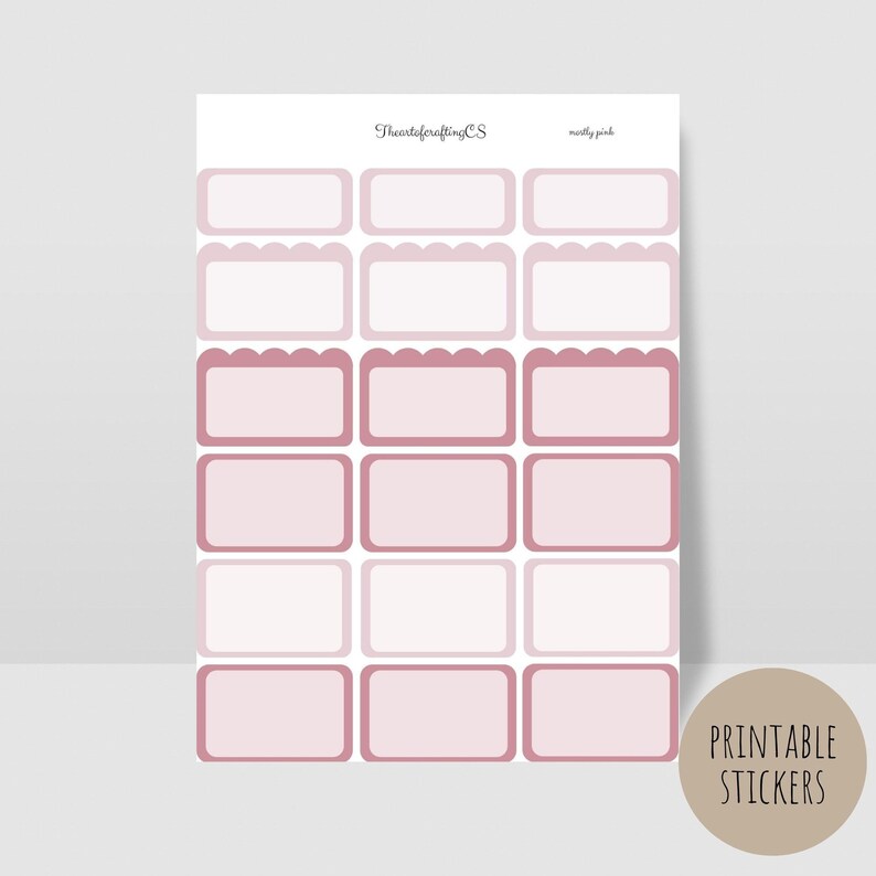 Printable Stickers MOSTLY PINK Erin Condren Style Planner - Etsy