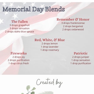 Memorial Day Diffuser Blends Postcard