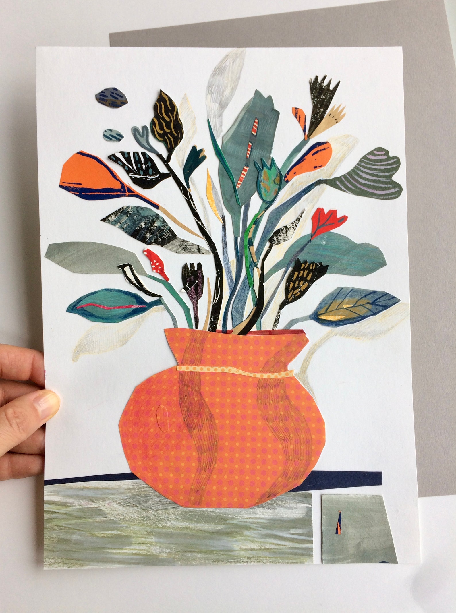 Collage Flowers in a Vase. Etsy