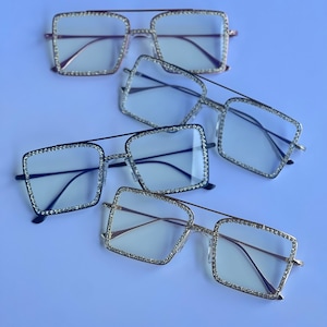 Luxury Diamond Eyeglasses•Fashion Diamond Sunglasses•Luxury Retro Rhinestone Sunglasses•Transparent Square Eyewear
