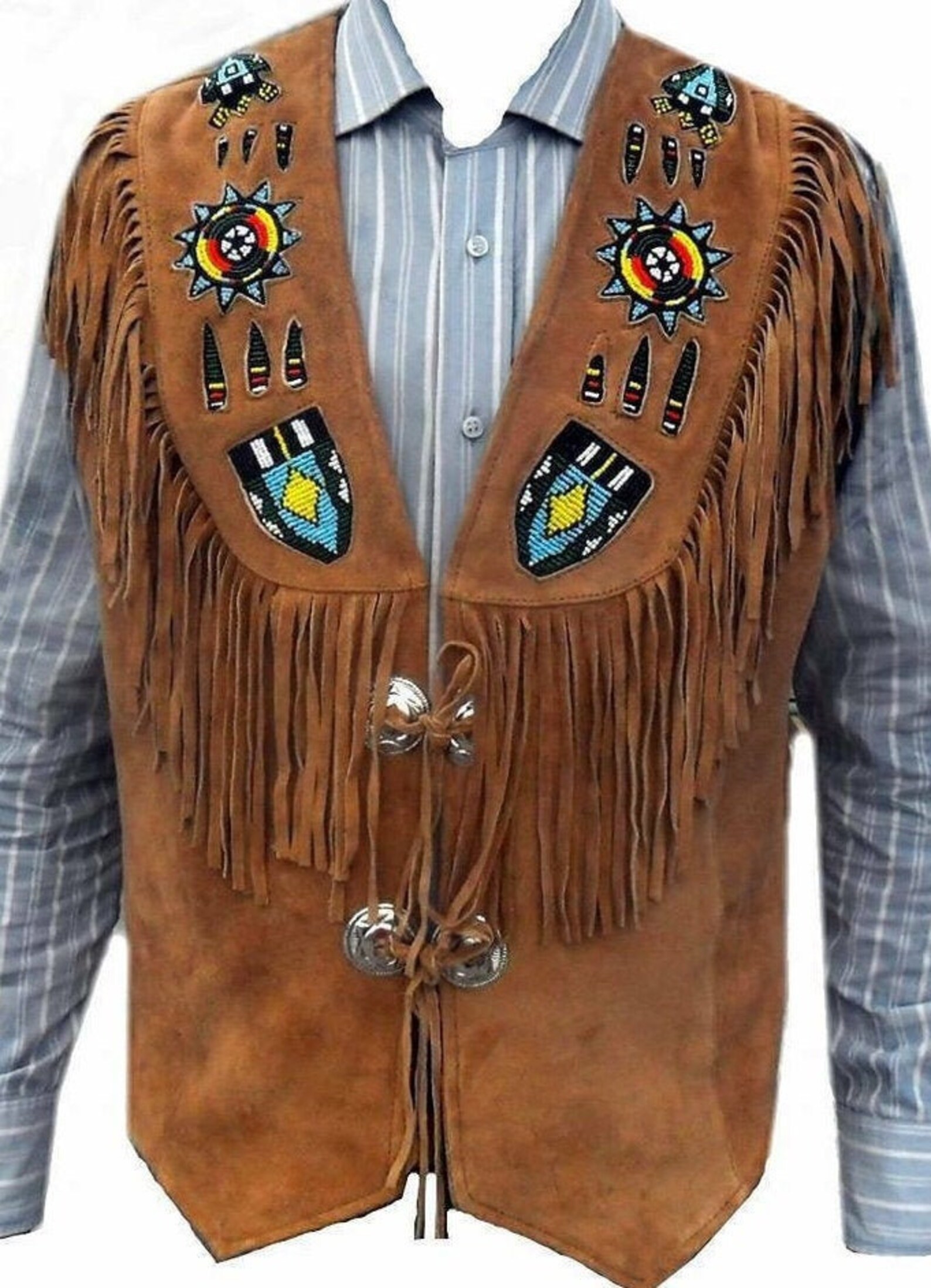 Western Handmade 100 Genuine Leather Vest Cowboy Style Etsy