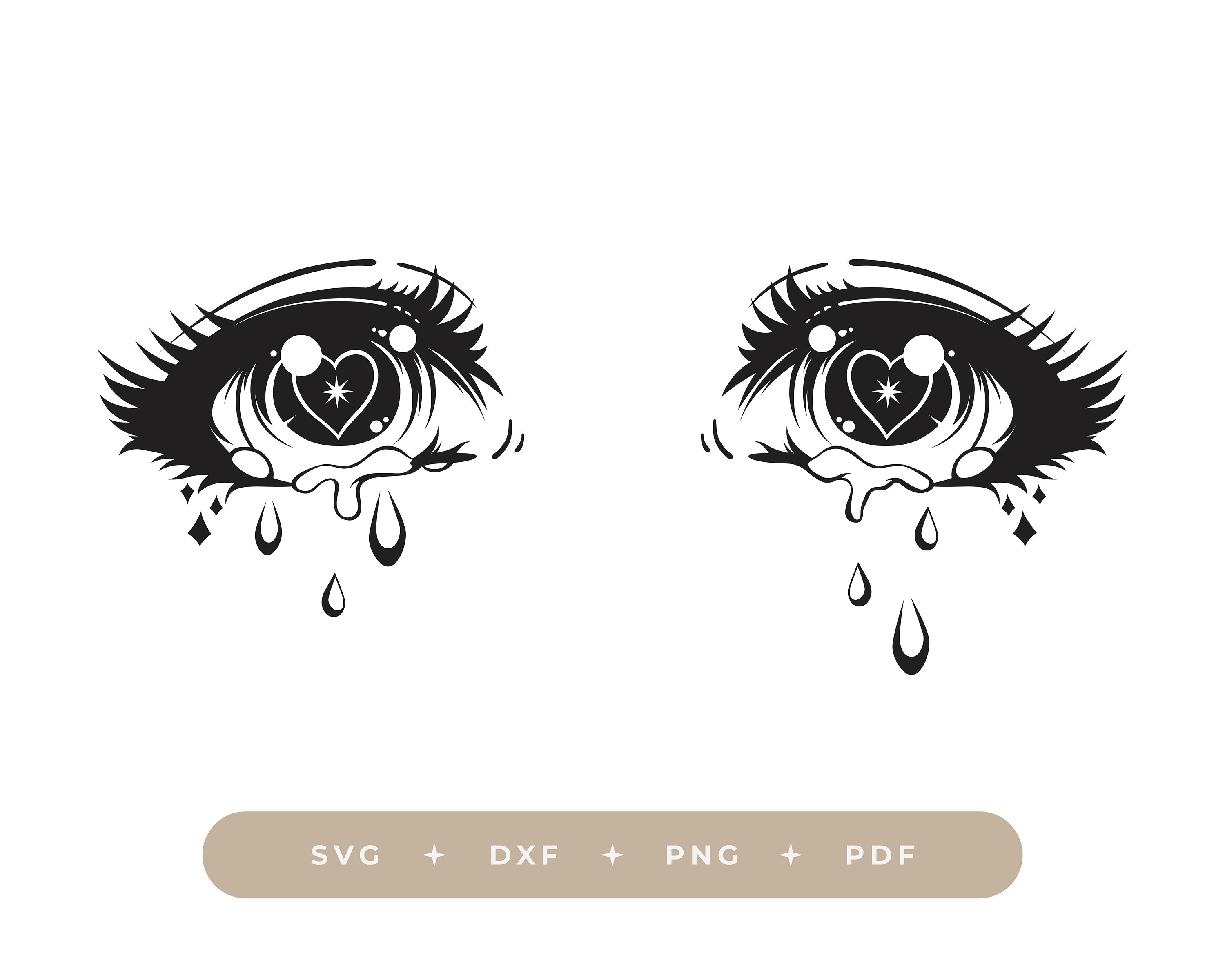 Euphoria Tears SVG / Euphoria Inspired SVG / Crying Eyes Anime Etsy India
