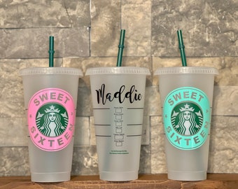 Starbucks USA - Summer 2021 - Disco Ombré Pink Teal Grid Cold Cup (24o —  USShoppingSOS