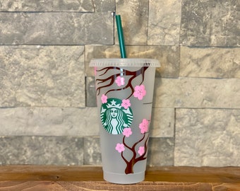 CHERRY BLOSSOM STARBUCKS Cup | Personalized Japanese Cherry Blossom | Custom Tumbler with name | Gift for her | Reusable Aesthetic cup