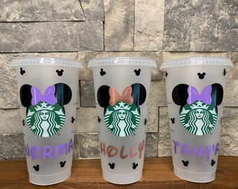 DISNEY INSPIRED CUSTOM Cup | Starbucks Cup | Personalized cups Mickey & Minnie tumbler | Aesthetic cup | Disney Lover | Custom Reusable Cup