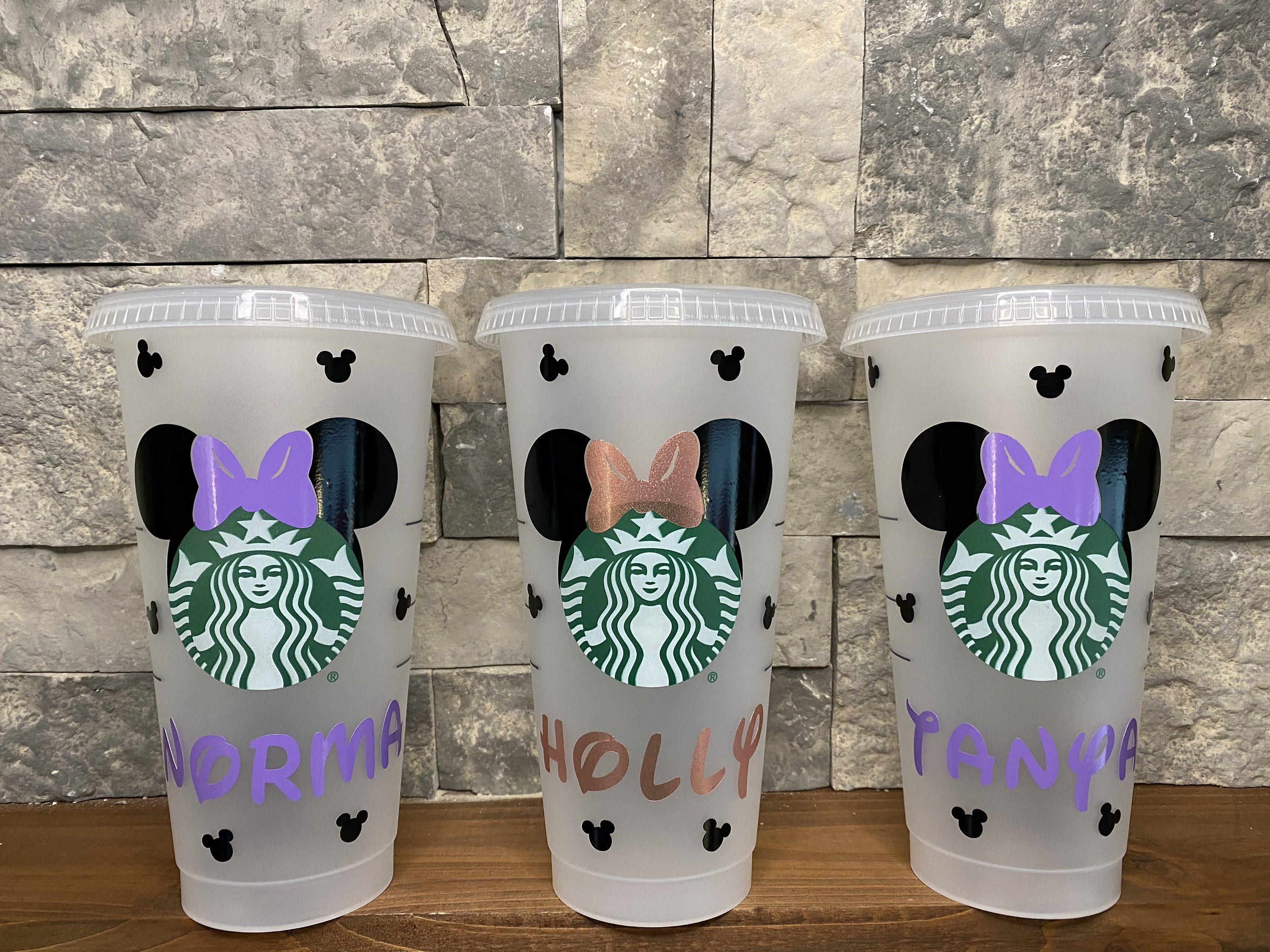 Minnie Starbucks Tumbler with Personalized Name up the side – SheltonShirts
