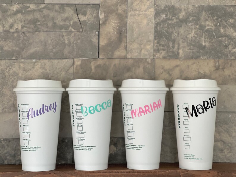 CUSTOM STARBUCKS CUP Personalized cup with your name Barista style Reusable cup with lid Aesthetic cup Gift for him Gift for her image 2