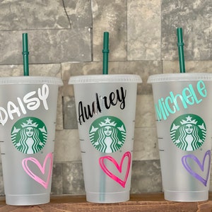 CUSTOM SCRIBBLE HEART cup | Personalized Starbucks cups | Starbucks love cold tumbler | Aesthetic tumbler | Heart custom Starbucks cup