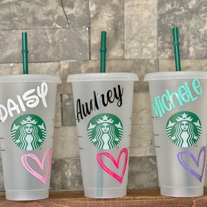 Personalized Starbucks 16 or 24 oz Reusable Cold Cup with Custom Vinyl –  SheltonShirts