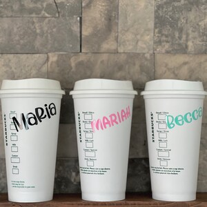 CUSTOM STARBUCKS CUP Personalized cup with your name Barista style Reusable cup with lid Aesthetic cup Gift for him Gift for her image 6