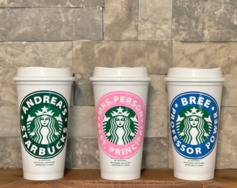 Personalized Starbucks cup | Custom 16oz hot cup | Your own text tumbler | Aesthetic cup | Gift for her | Gift for him | Multiple options