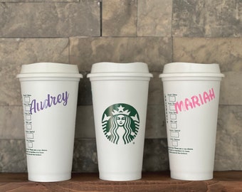 CUSTOM STARBUCKS CUP | Personalized cup with your name Barista style | Reusable cup with lid | Aesthetic cup | Gift for him | Gift for her