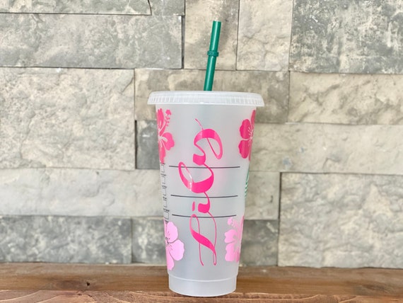 Starbucks Tumbler Lot Of 3 - 24 Oz Studded/ Tropical Cold Cups and