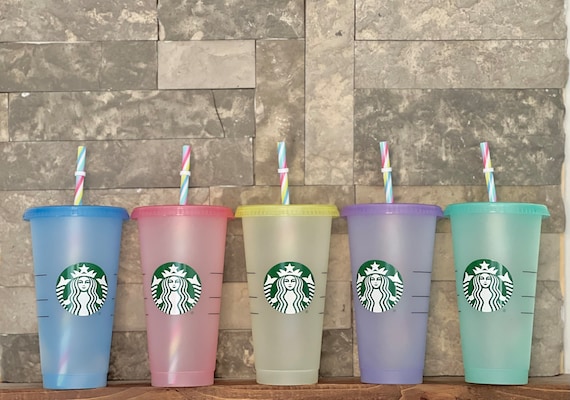 New 2022 Starbucks Reusable Color Changing Mystery 24 oz Cold Cup Full Set  Of 5