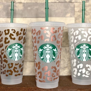 CHEETAH STARBUCKS Cup | Personalized Starbucks | Leopard tumbler with name | Cheetah Print Starbucks | Reusable Custom Cup | Gift for her