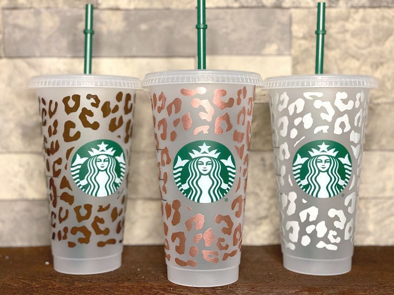 Cheetah Starbucks Cup / Personalized Leopard tumbler with name / Multiple options / Reusable with lid and straw / Customizable 