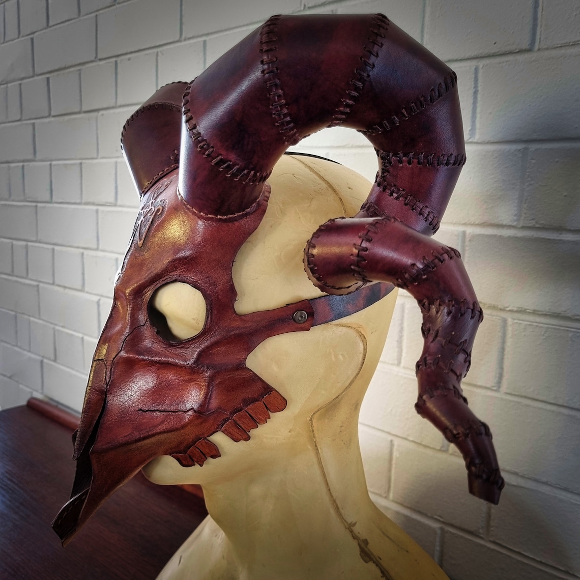 Shaman Leather Mask Pagan Mask Wendigo Mask Skinwalker Etsy