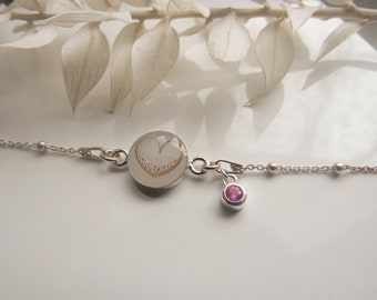 Memorial Jewelry Breast Milk Handmade Jewelry with Hair Sterling Silver Epoxy Resin