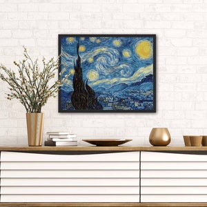 Cross stitch pattern.Starry Night Van Gogh.PDF file. Fast loading