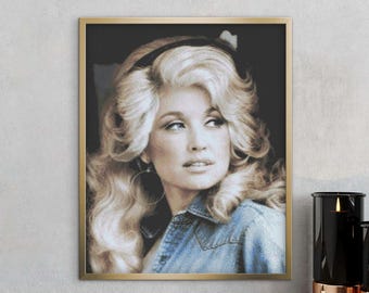 Dolly Parton Cross Stitch Pattern, Singer Embroidery PDF, Personalized Portrait Art (PDF File)