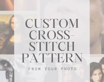 Custom cross-stitch pattern from your photo or Idea, Personalized PDF pattern, Pet memorial stitch, Wedding embroidery, Christmas x-stitch