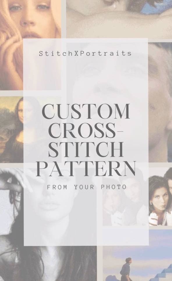 Personalized cross-stitch patterns from your photo, Custom PDF cross stitch pattern, People cross stitch, Pet x-stitch, Photo cross stitch
