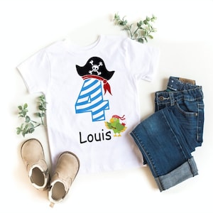 Pirate - Birthday - Ironing picture - Number and name - Customizable - Gift - Application